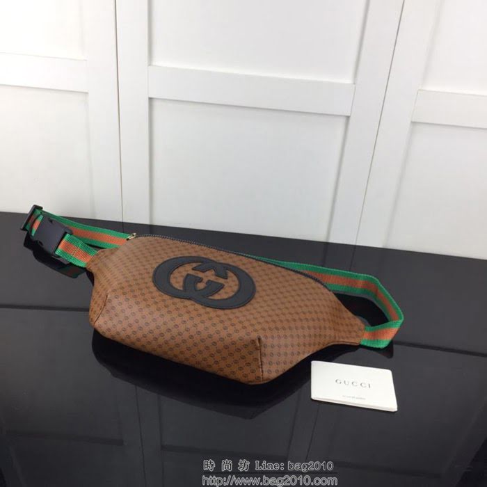 GUCCI古馳 新款 專櫃品質 原單 536416 棕絲印 休閒百搭款 腰包HY1384